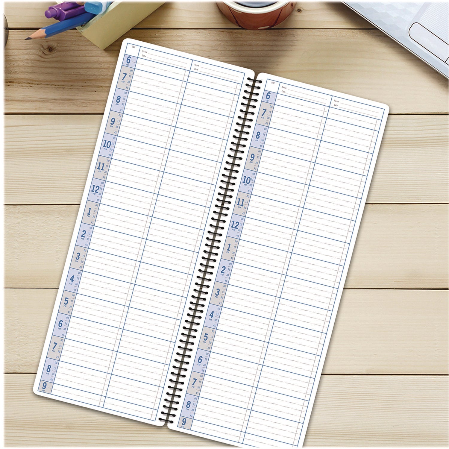 global-printed-products-daily-appointment-book-13-5-x-5-brown-cover-undated-2-pack-gpuspls0083_3