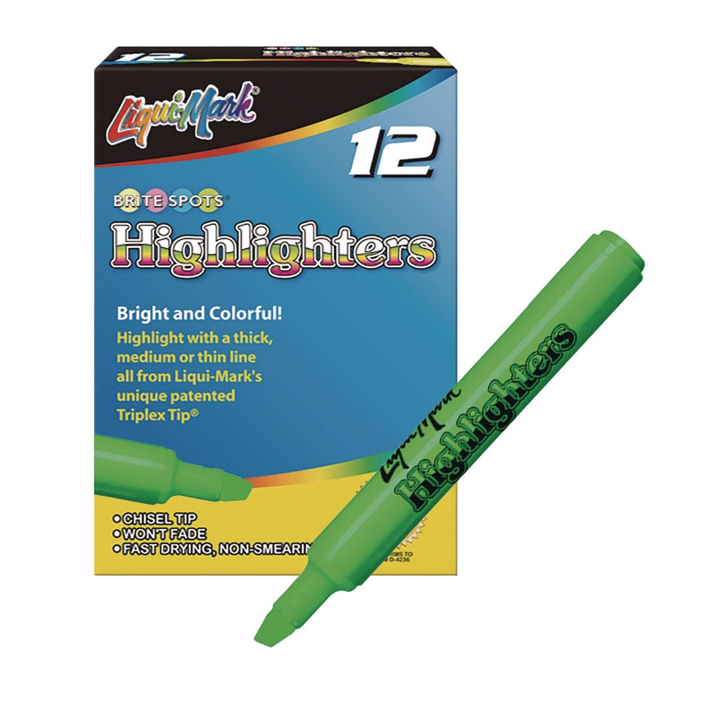 liqui-mark-r-tank-fluorescent-highlighter-green-ink-chisel-tip-green-barrel-dozen-lqm61211_2