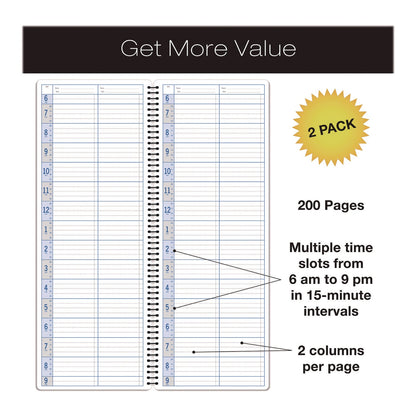 global-printed-products-daily-appointment-book-13-5-x-5-brown-cover-undated-2-pack-gpuspls0083_4