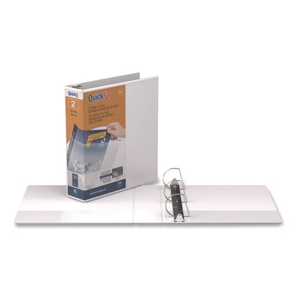 Stride QuickFit D-Ring View Binder, 3 Rings, 2" Capacity, 11 x 8.5, White (STW87030)