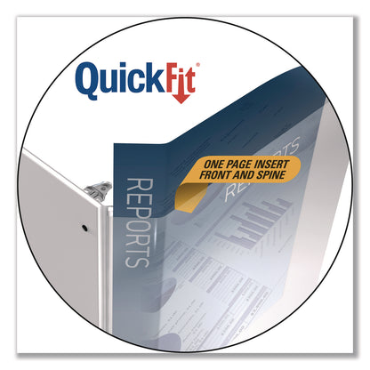 Stride QuickFit D-Ring View Binder, 3 Rings, 2" Capacity, 11 x 8.5, White (STW87030)