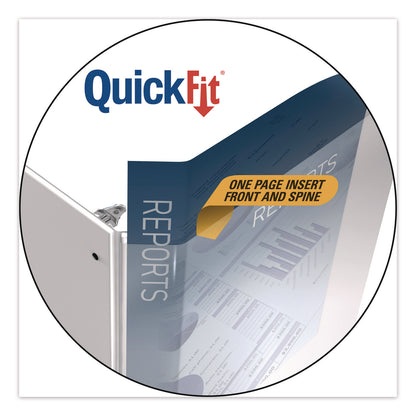 Stride QuickFit D-Ring View Binder, 3 Rings, 2" Capacity, 11 x 8.5, White (STW87030)