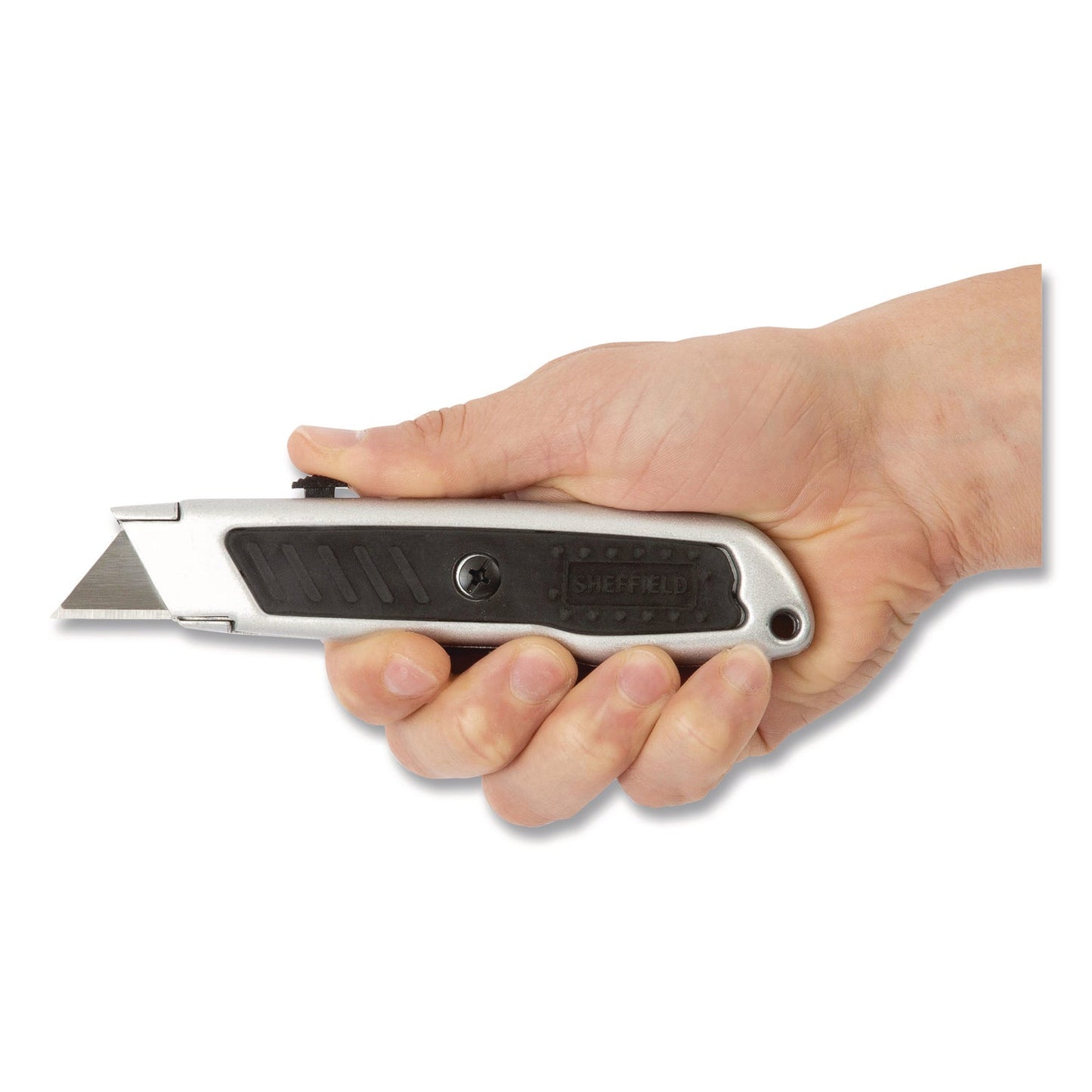 sheffield-retractable-utility-knife-1-25-blade-3-5-plastic-handle-black-gray-gns12243_4