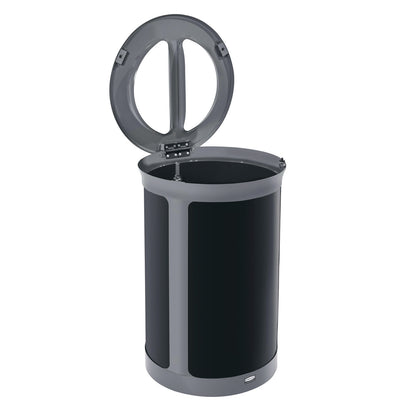 Rubbermaid® Commercial ENHANCE Series Waste Receptacle, Dual Top Hole, 23 gal, Metal, Pearl Gray/Umbra Gray (RCP2172841)