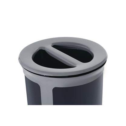 Rubbermaid® Commercial ENHANCE Series Waste Receptacle, Dual Top Hole, 23 gal, Metal, Pearl Gray/Umbra Gray (RCP2172841)