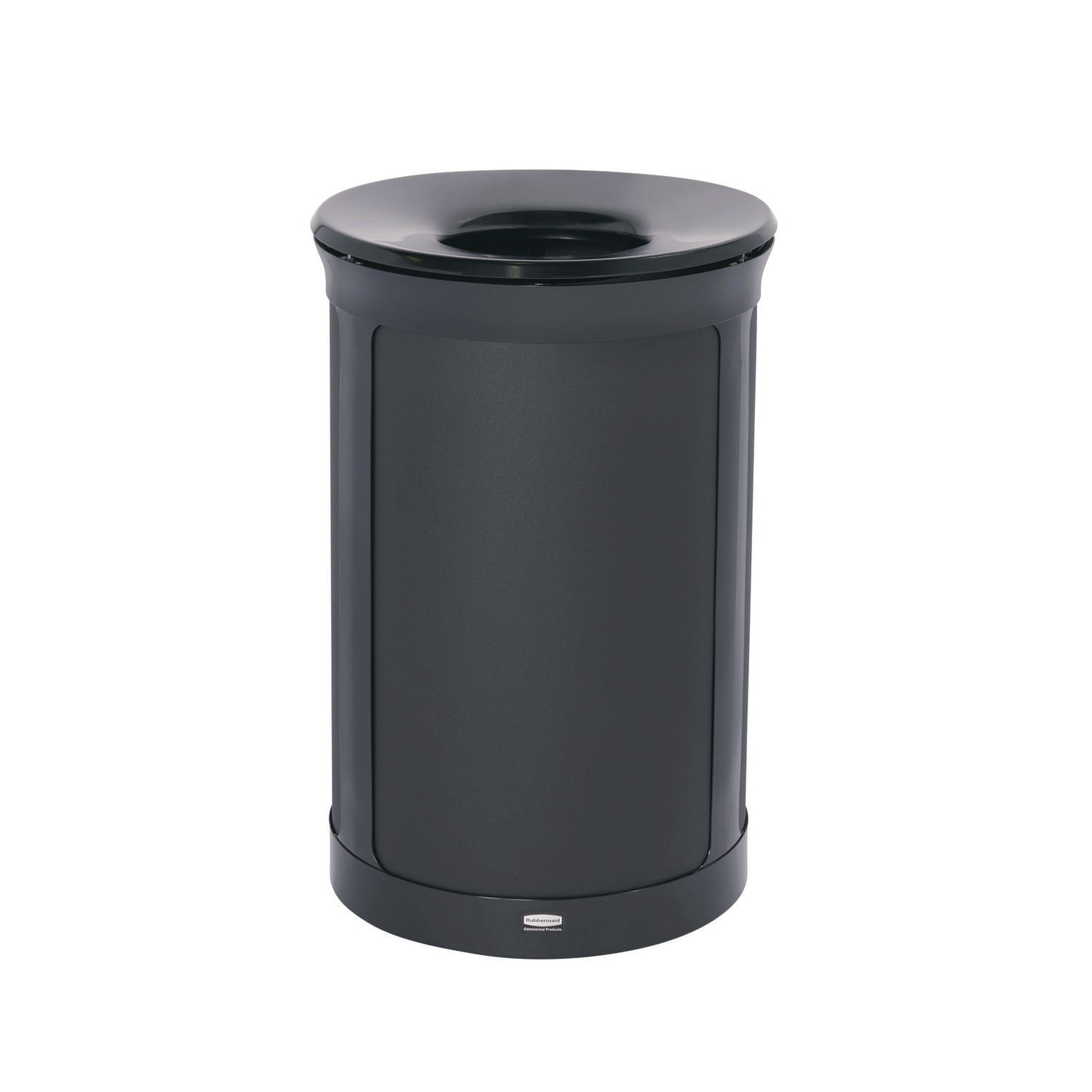 Rubbermaid® Commercial ENHANCE Series Waste Receptacle, 33 gal, Metal, Jet Black Metallic (RCP2172842)