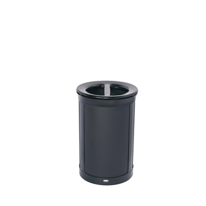 Rubbermaid® Commercial ENHANCE Series Waste Receptacle, Dual Top Hole, 23 gal, Metal, Jet Black Metallic (RCP2172844)