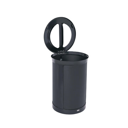 Rubbermaid® Commercial ENHANCE Series Waste Receptacle, Dual Top Hole, 23 gal, Metal, Jet Black Metallic (RCP2172844)