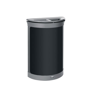 Rubbermaid® Commercial ENHANCE Series Waste Receptacle, Dual Top Hole, 11.5 gal, Metal, Pearl Gray/Umbra Gray (RCP2172846)