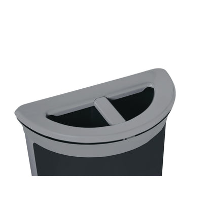 Rubbermaid® Commercial ENHANCE Series Waste Receptacle, Dual Top Hole, 11.5 gal, Metal, Pearl Gray/Umbra Gray (RCP2172846)