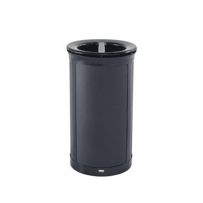 Rubbermaid® Commercial ENHANCE Series Waste Receptacle, Dual Top Hole, 33 gal, Metal, Jet Black Metallic (RCP2172848)