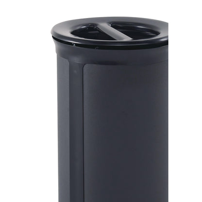 Rubbermaid® Commercial ENHANCE Series Waste Receptacle, Dual Top Hole, 33 gal, Metal, Jet Black Metallic (RCP2172848)