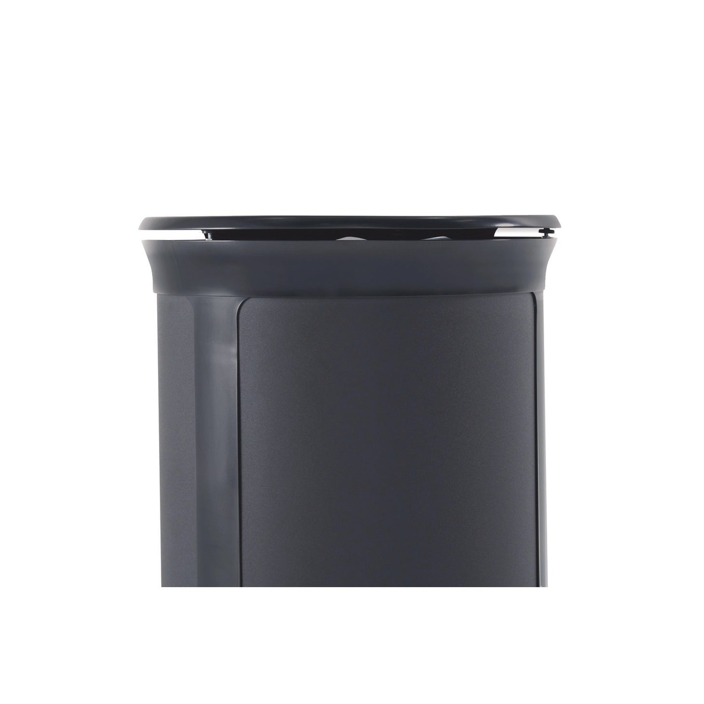 Rubbermaid® Commercial ENHANCE Series Waste Receptacle, Dual Top Hole, 33 gal, Metal, Jet Black Metallic (RCP2172848)