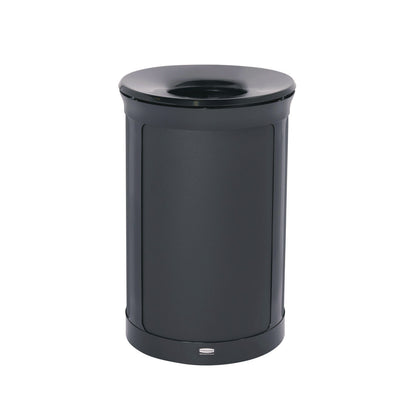 Rubbermaid® Commercial ENHANCE Series Waste Receptacle, 23 gal, Metal, Jet Black Metallic (RCP2172850)