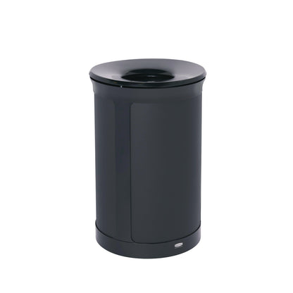 Rubbermaid® Commercial ENHANCE Series Waste Receptacle, 23 gal, Metal, Jet Black Metallic (RCP2172850)