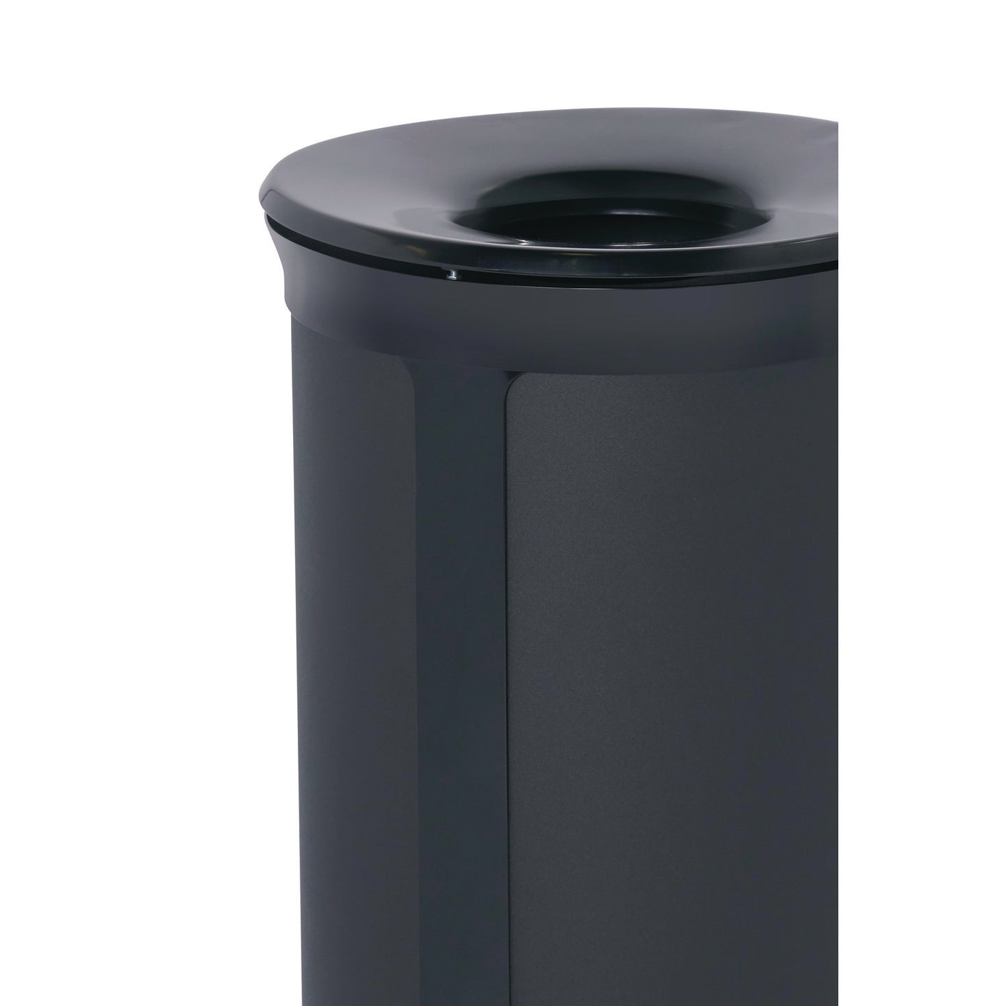 Rubbermaid® Commercial ENHANCE Series Waste Receptacle, 23 gal, Metal, Jet Black Metallic (RCP2172850)