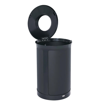 Rubbermaid® Commercial ENHANCE Series Waste Receptacle, 23 gal, Metal, Jet Black Metallic (RCP2172850)