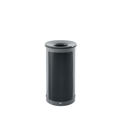 Rubbermaid® Commercial ENHANCE Series Waste Receptacle, 33 gal, Metal, Pearl Gray/Umbra Gray (RCP2172852)