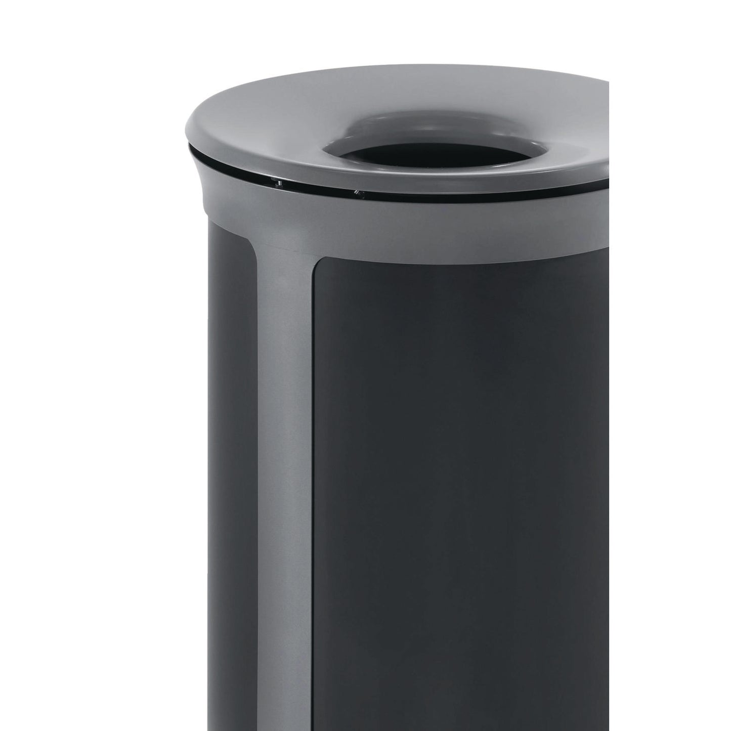 Rubbermaid® Commercial ENHANCE Series Waste Receptacle, 33 gal, Metal, Pearl Gray/Umbra Gray (RCP2172852)