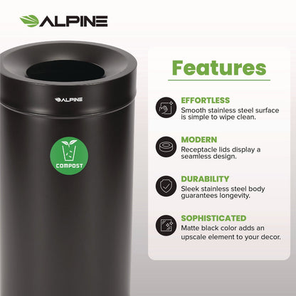 alpine-industries-27-gallon-black-stainless-steel-compost-bin-and-trash-can-alh47527blkcot_5