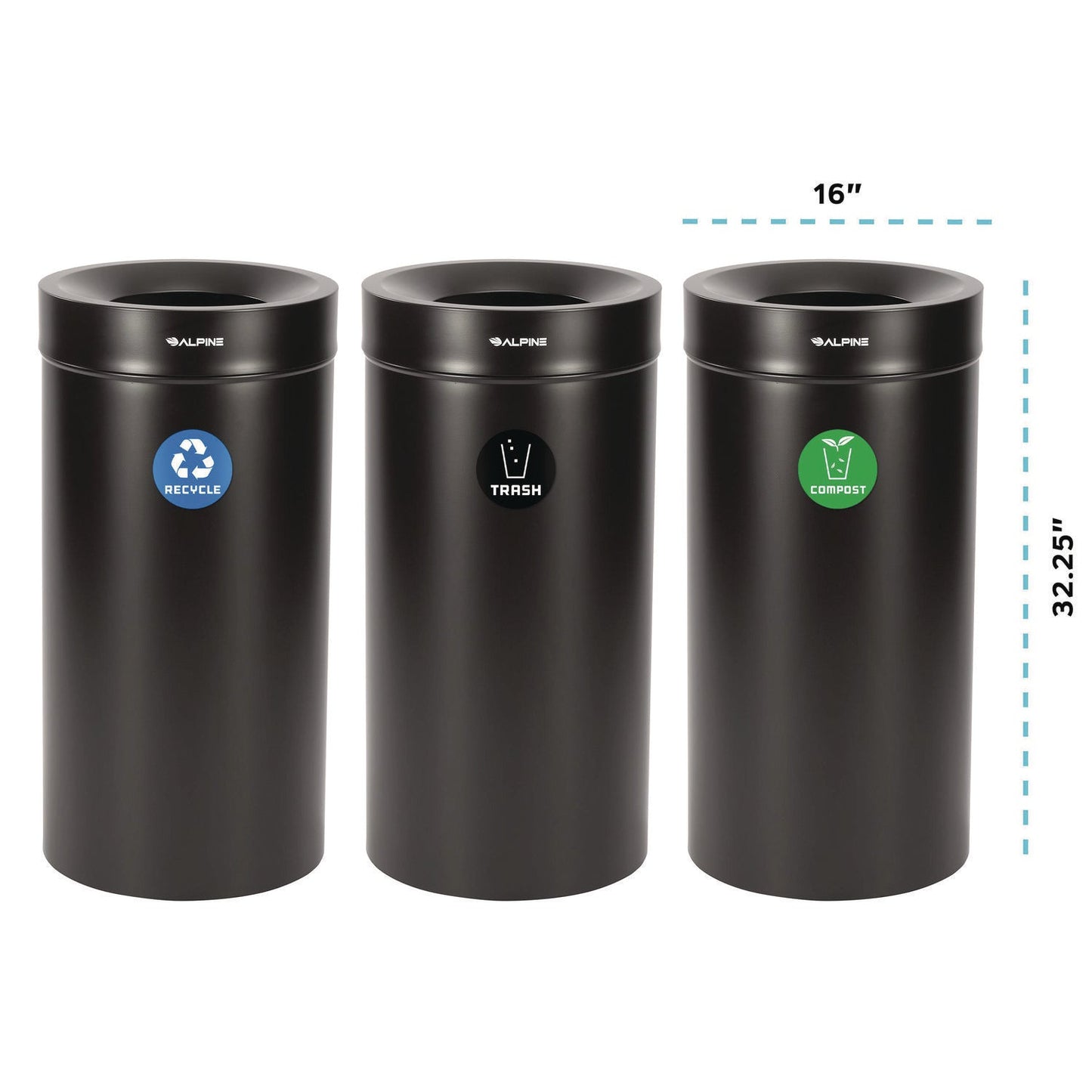 alpine-industries-27-gallon-black-stainless-steel-compost-bin-recycling-can-and-trash-receptacle-alh47527blkrtco_5
