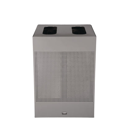 Rubbermaid® Commercial Designer Line Silhouettes Waste Receptacle, 34 gal, Steel, Silver Metallic (RCP2182675)