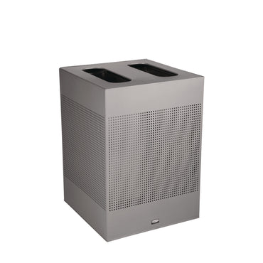 Rubbermaid® Commercial Designer Line Silhouettes Waste Receptacle, 34 gal, Steel, Silver Metallic (RCP2182675)