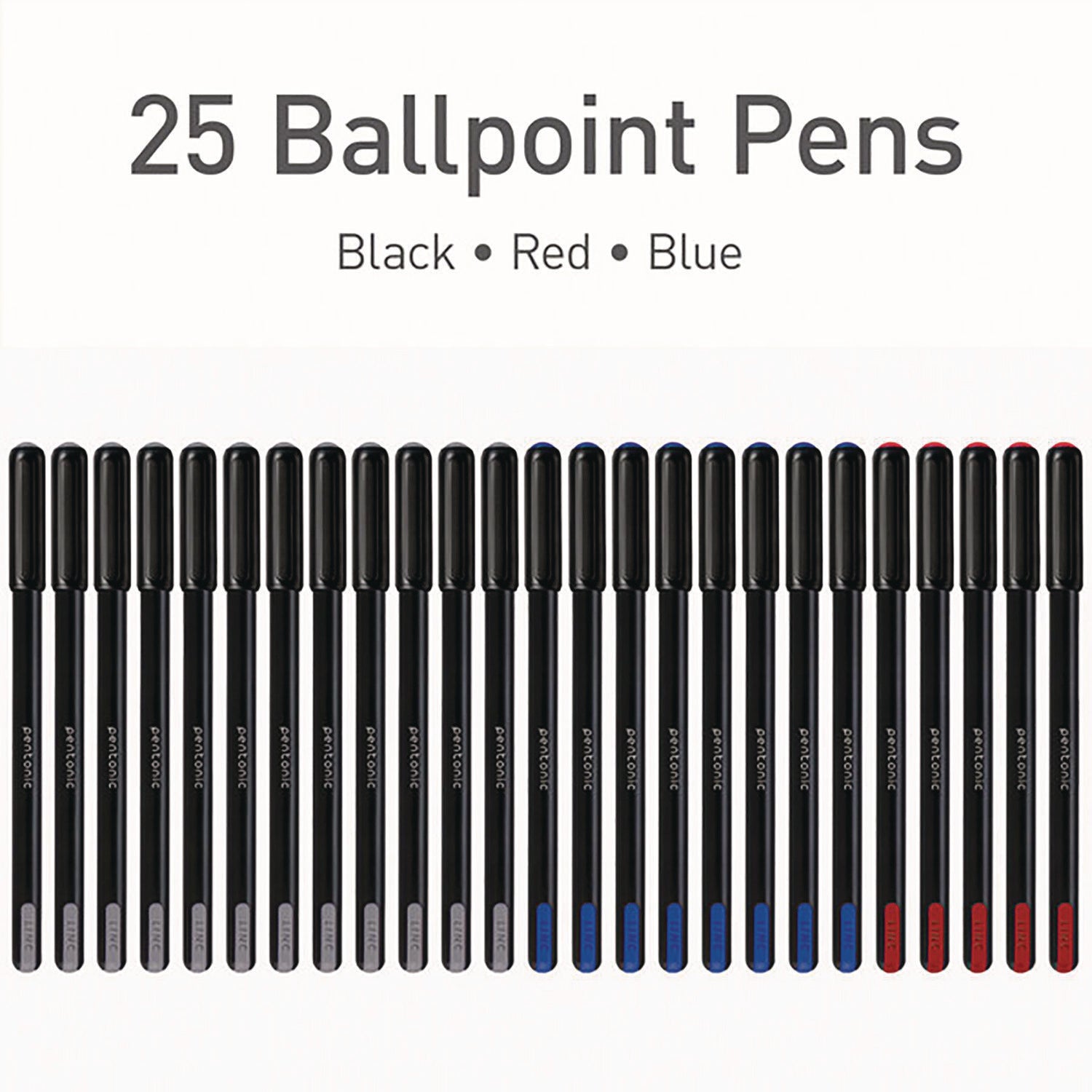 tops-pentonic-fine-point-ballpoint-pens-0-7-mm-assorted-ink-colors-black-barrel-25-pack-pnt12126_3