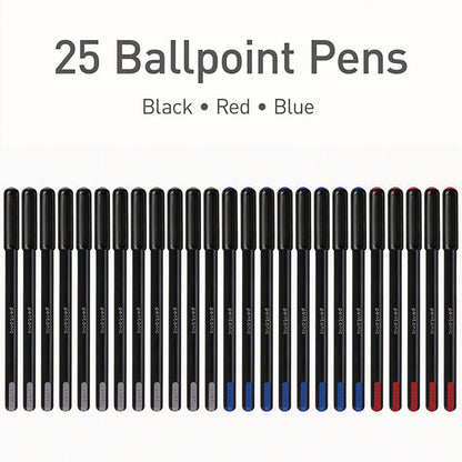 tops-pentonic-fine-point-ballpoint-pens-0-7-mm-assorted-ink-colors-black-barrel-25-pack-pnt12126_3