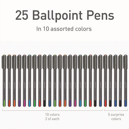 tops-pentonic-medium-point-ballpoint-pen-1-mm-assorted-ink-colors-charcoal-gray-barrel-25-pack-pnt12127_3