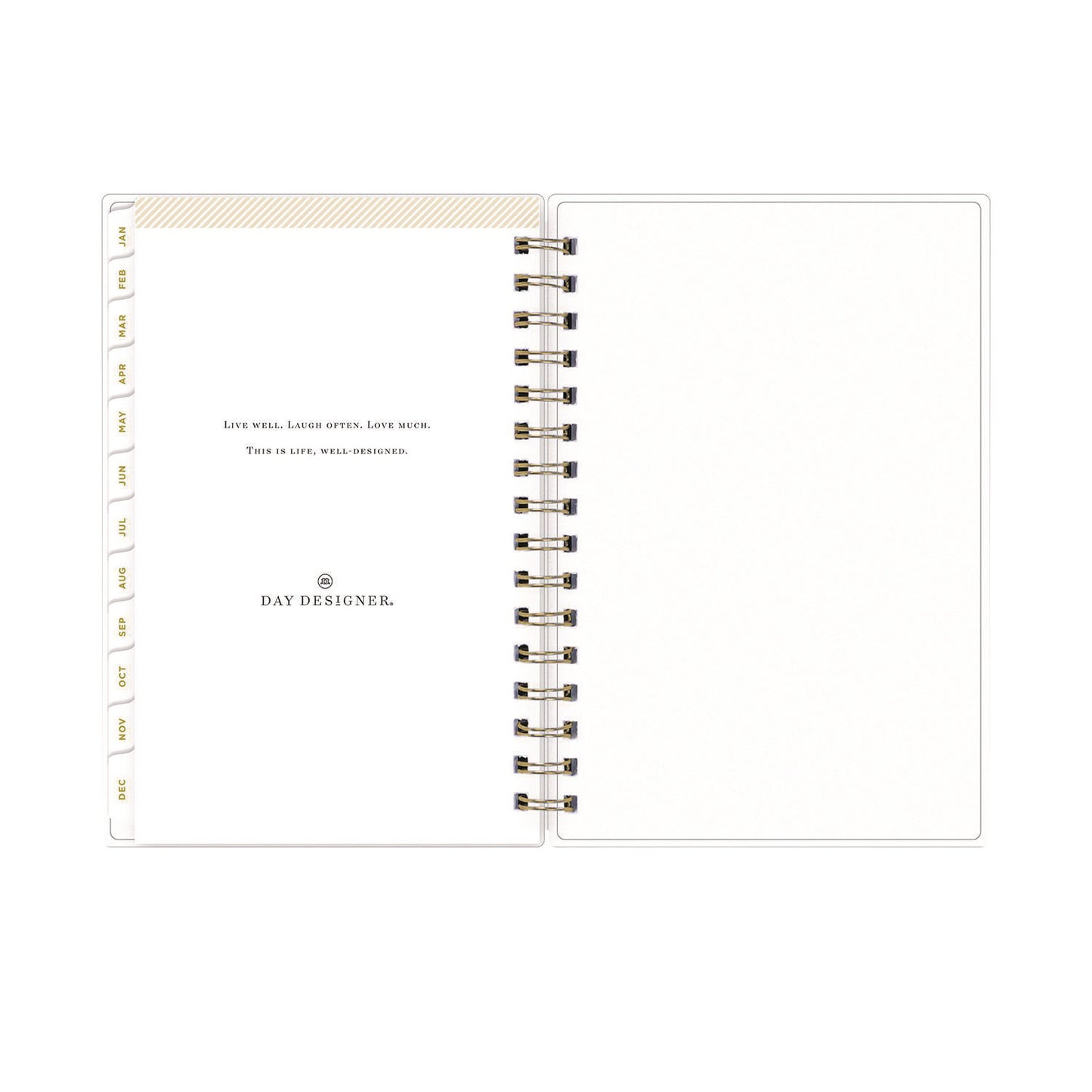 Blue Sky® Day Designer Navy Stripe Daily/Monthly Planner, Horizontal Stripe Artwork, 8 x 5, Navy/White Cover, 12-Month (Jan-Dec): 2026 (BLS103623)