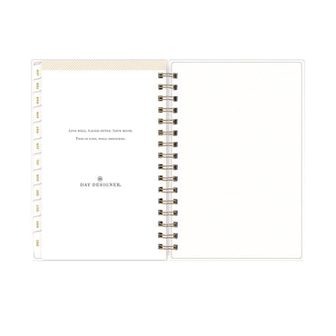 Blue Sky® Day Designer Navy Stripe Daily/Monthly Planner, Horizontal Stripe Artwork, 8 x 5, Navy/White Cover, 12-Month (Jan-Dec): 2026 (BLS103623)