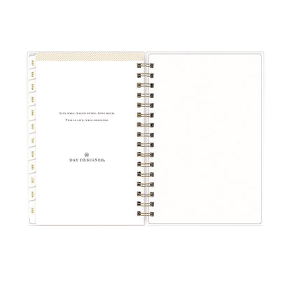 Blue Sky® Day Designer Navy Stripe Daily/Monthly Planner, Horizontal Stripe Artwork, 8 x 5, Navy/White Cover, 12-Month (Jan-Dec): 2026 (BLS103623)