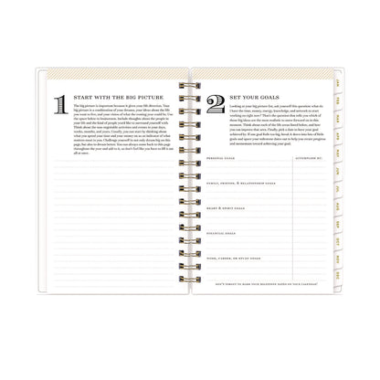 Blue Sky® Day Designer Navy Stripe Daily/Monthly Planner, Horizontal Stripe Artwork, 8 x 5, Navy/White Cover, 12-Month (Jan-Dec): 2026 (BLS103623)