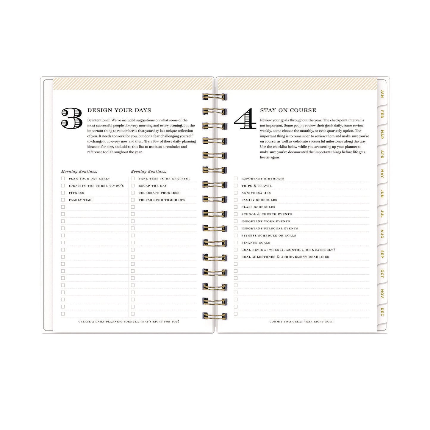 Blue Sky® Day Designer Navy Stripe Daily/Monthly Planner, Horizontal Stripe Artwork, 8 x 5, Navy/White Cover, 12-Month (Jan-Dec): 2026 (BLS103623)