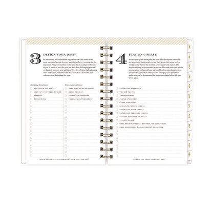 Blue Sky® Day Designer Navy Stripe Daily/Monthly Planner, Horizontal Stripe Artwork, 8 x 5, Navy/White Cover, 12-Month (Jan-Dec): 2026 (BLS103623)