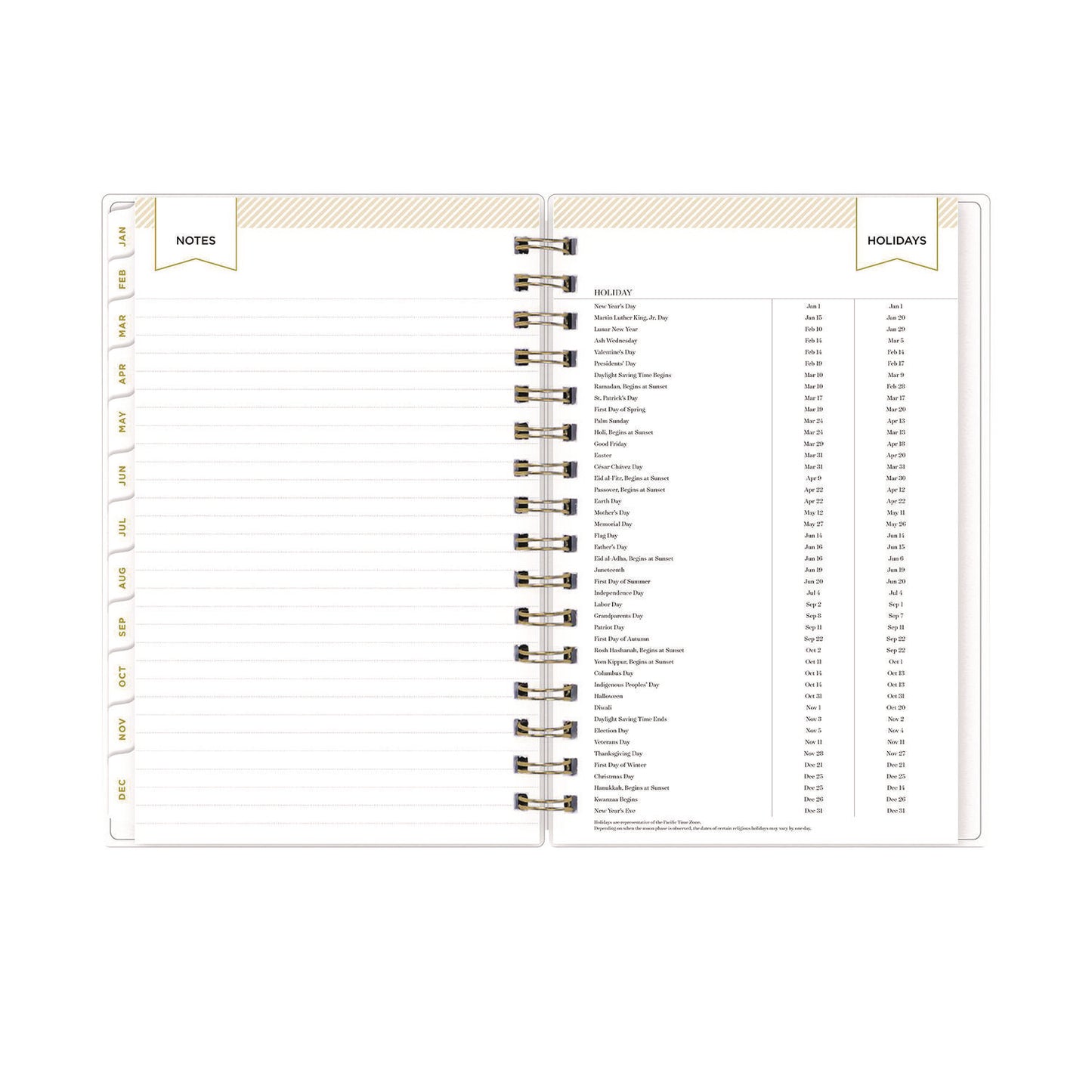 Blue Sky® Day Designer Navy Stripe Daily/Monthly Planner, Horizontal Stripe Artwork, 8 x 5, Navy/White Cover, 12-Month (Jan-Dec): 2026 (BLS103623)