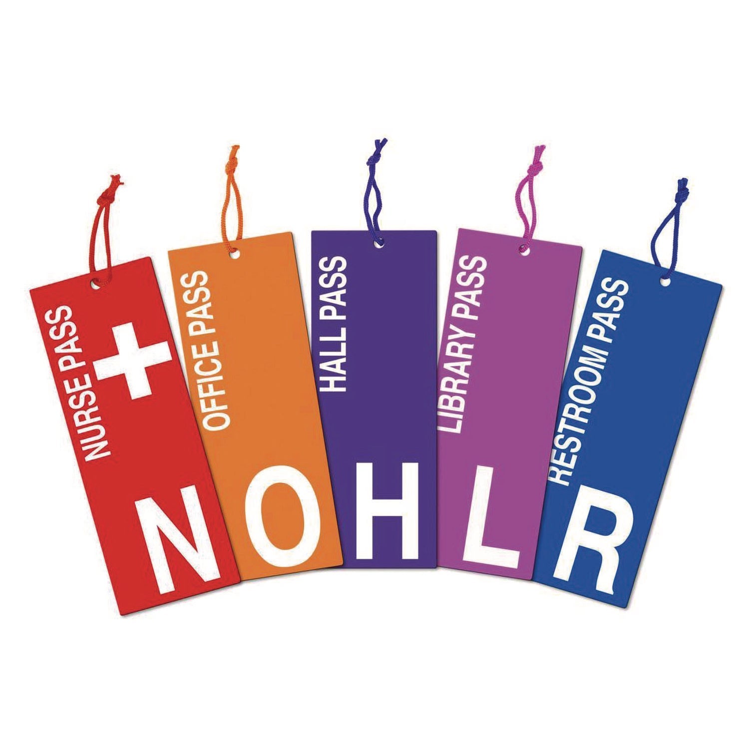 tpg-creations-laminated-hall-passes-with-cords-assorted-messages-3-4-x-9-x-0-1-assorted-color-faces-5-set-24-sets-carton-tpg34624_1