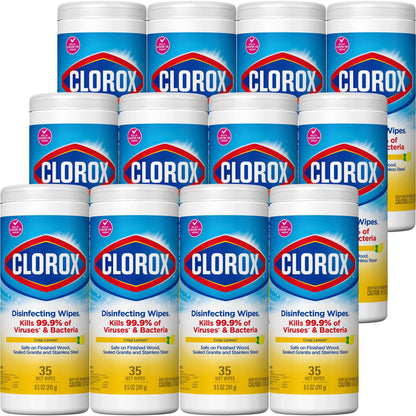 Clorox® Premoistened Manual Pull Wipe 35 Count Canister Lemon Scent NonSterile (669920_CS)