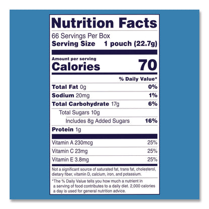 Welch's Fruit Snacks, Mixed Fruit, 0.9 oz Pouch, 40/Box (WELPIM94068)