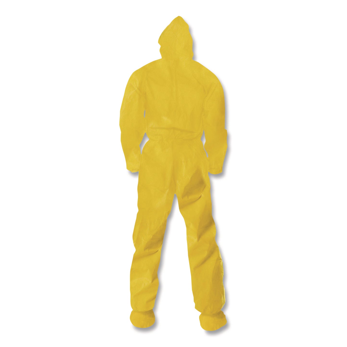 KleenGuard™ A70 Chemical Spray Protection Coveralls, Elastic Wrists, Ankles, Hood and Boots, Large, Yellow, 12/Carton (ANS00683)