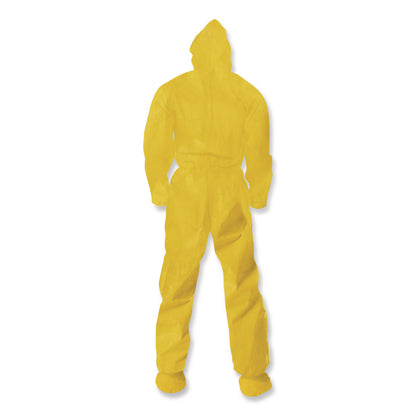 KleenGuard™ A70 Chemical Spray Protection Coveralls, Elastic Wrists, Ankles, Hood and Boots, 2X-Large, Yellow, 12/Carton (ANS00685)