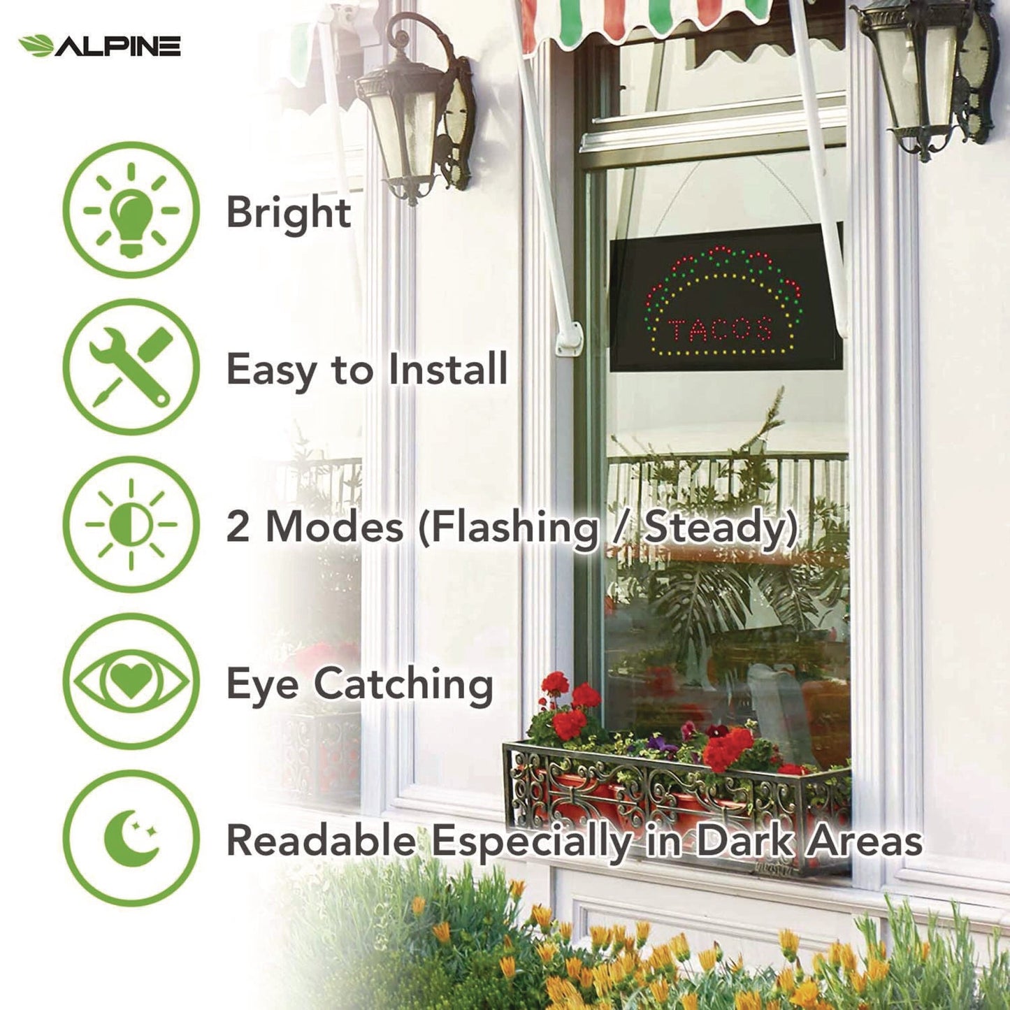 alpine-industries-led-rectangular-taco-sign-19-x-10-black-frame-green-red-yellow-graphics-alhalp49711_5