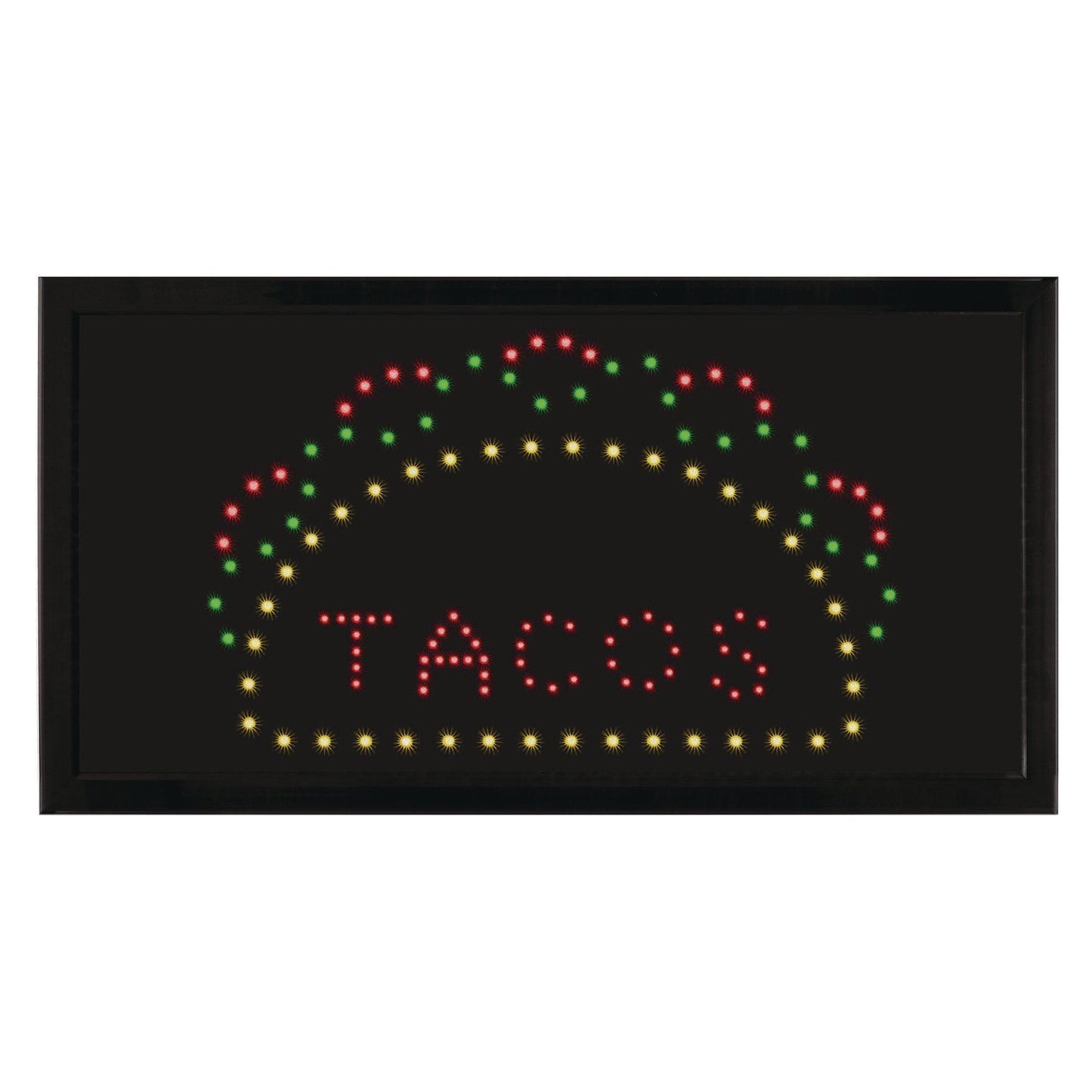 alpine-industries-led-rectangular-taco-sign-19-x-10-black-frame-green-red-yellow-graphics-alhalp49711_1