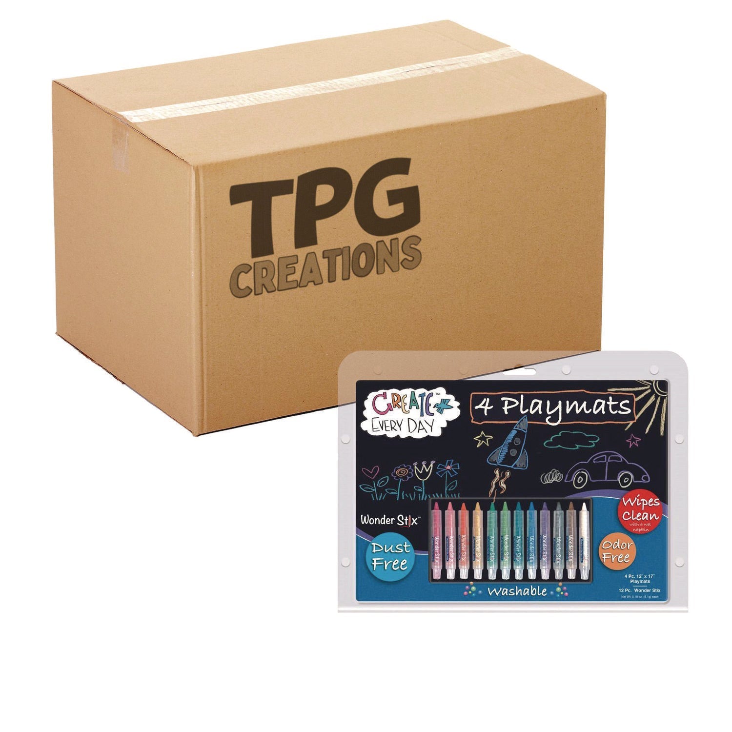 tpg-creations-wonder-stix-playmat-kit-12-assorted-pastel-wonderstix-and-4-playmats-pack-12-packs-carton-tpg64906_1