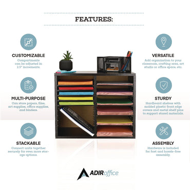 adiroffice-wood-adjustable-12-compartment-literature-organizer-12-sections-letter-size-20-x-11-8-x-16-3-black-alhi50012blk_2