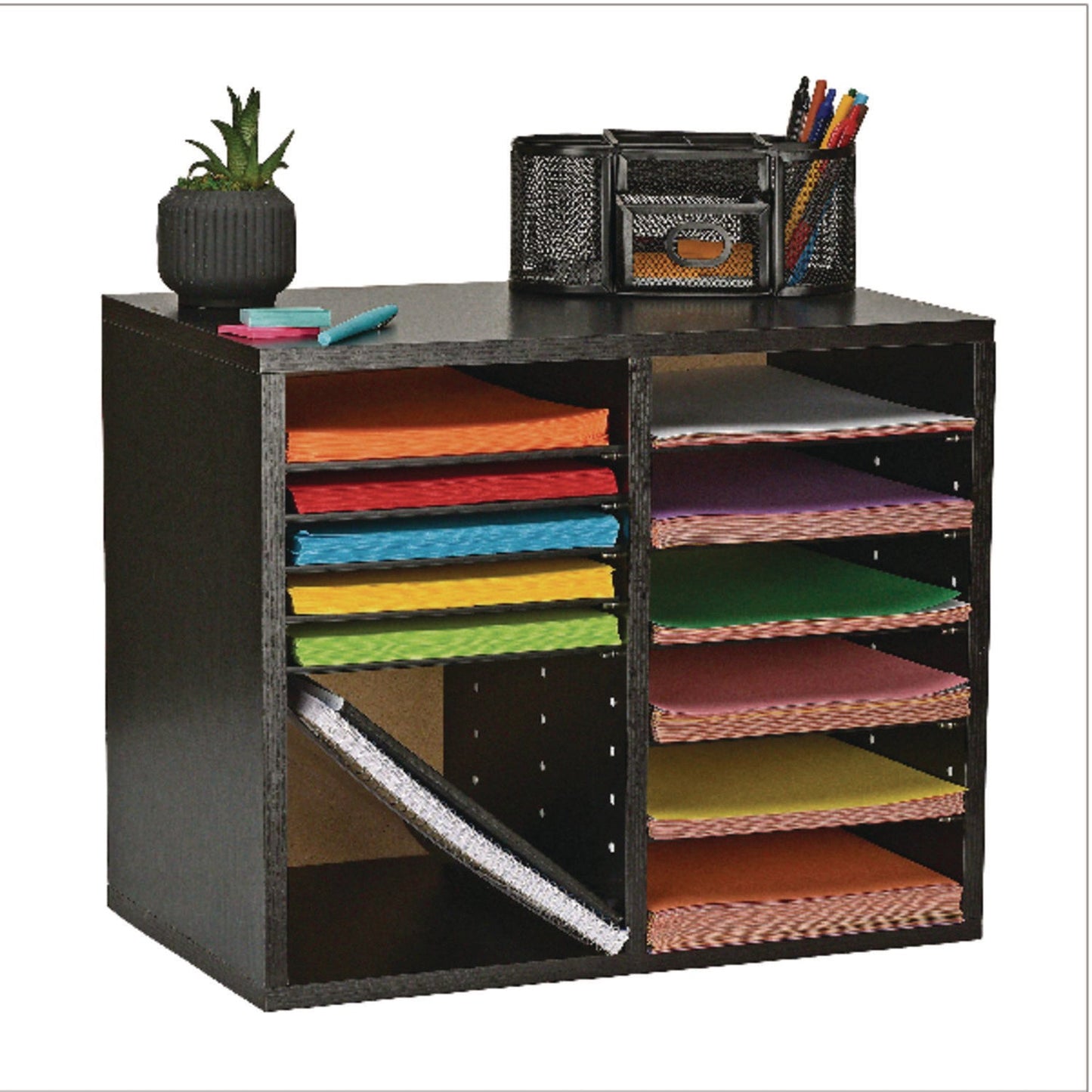 adiroffice-wood-adjustable-12-compartment-literature-organizer-12-sections-letter-size-20-x-11-8-x-16-3-black-alhi50012blk_5