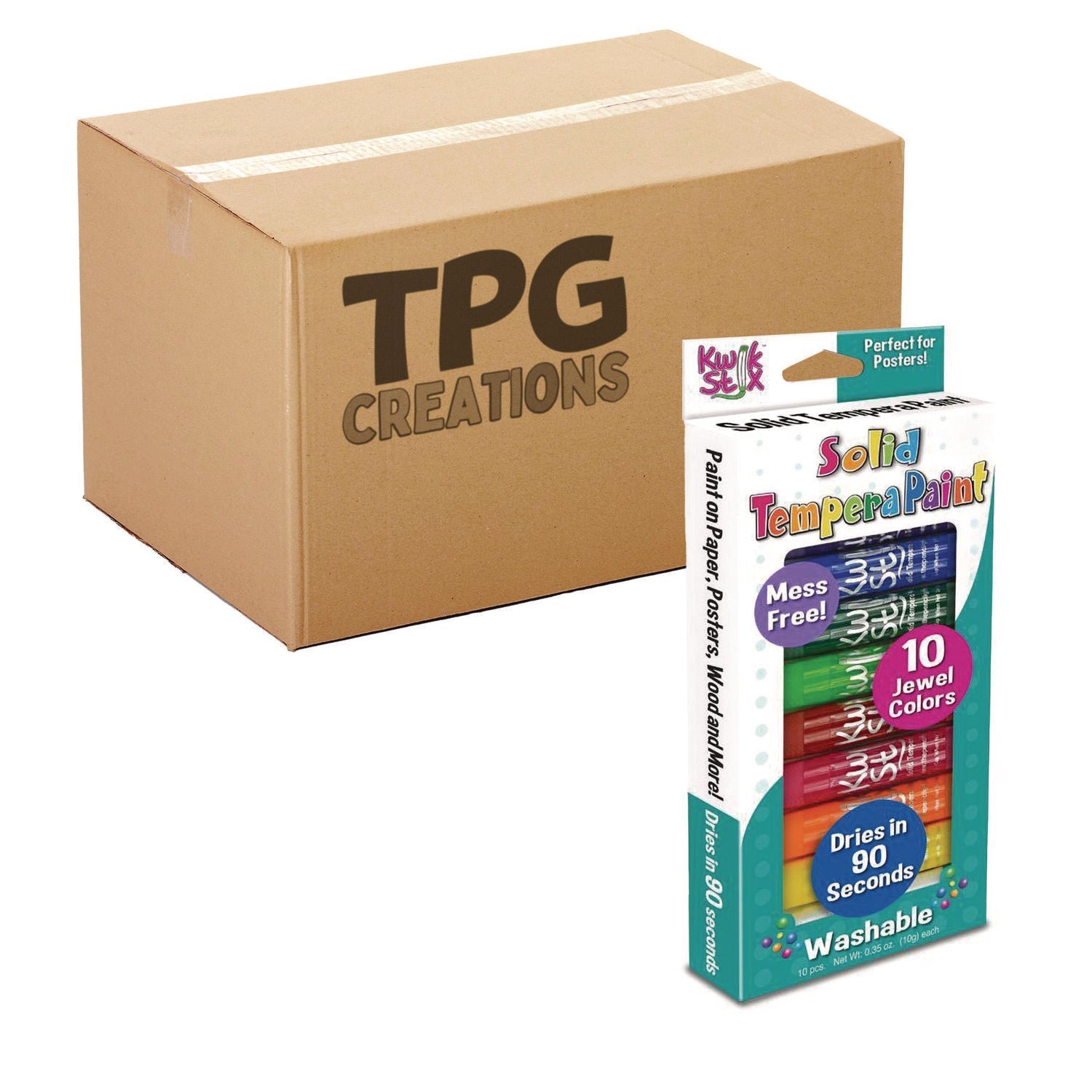 tpg-creations-kwik-stix-tempera-paint-set-10-assorted-jewel-tones-colors-10-pack-12-packs-carton-tpg67812_1
