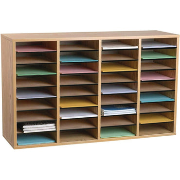 adiroffice-wood-adjustable-36-compartment-literature-organizer-36-sections-letter-size-39-3-x-11-8-x-23-9-medium-oak-alhi50036meo_2