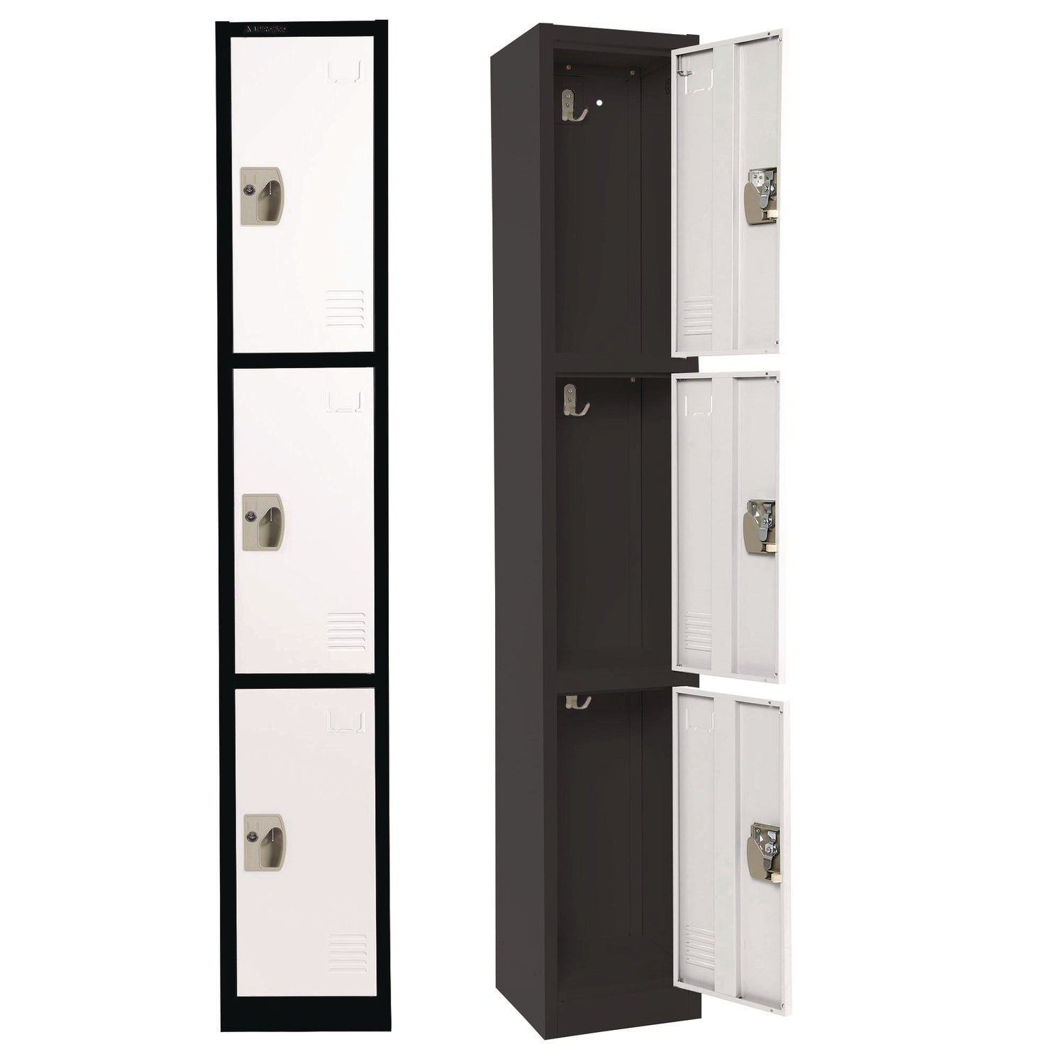 adiroffice-steel-storage-locker-3-compartment-12-x-12-x-72-black-body-white-doors-alhi629203bw_2